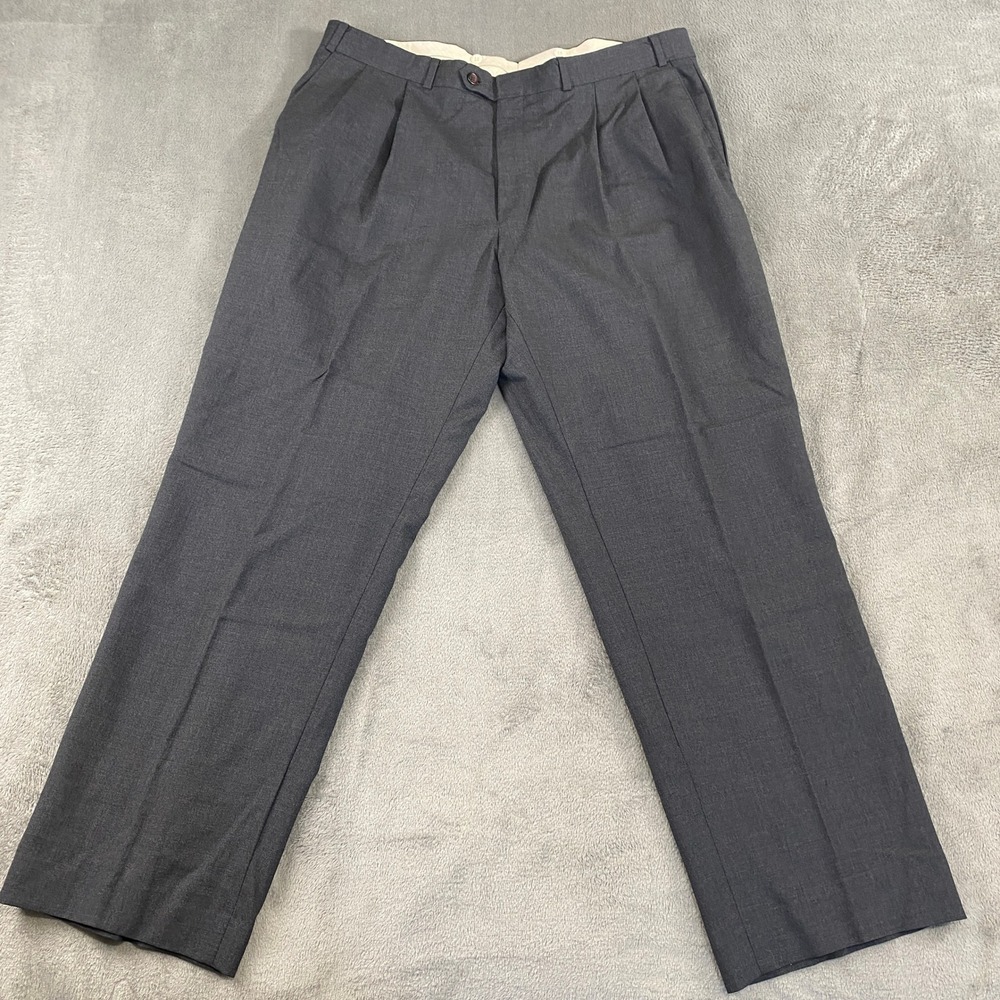 Chaps Ralph Lauren Mens 39x30 Pleated‎ Wool Dress Pants Charcoal Gray Canada